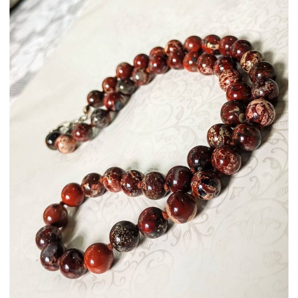 Beautiful Red Leopard Skin Jasper Necklace